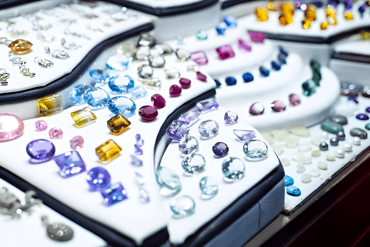A variety of precious jewelry stones