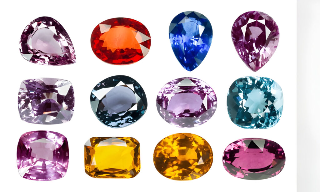 Bright gems onJewel or gems isolated on white background