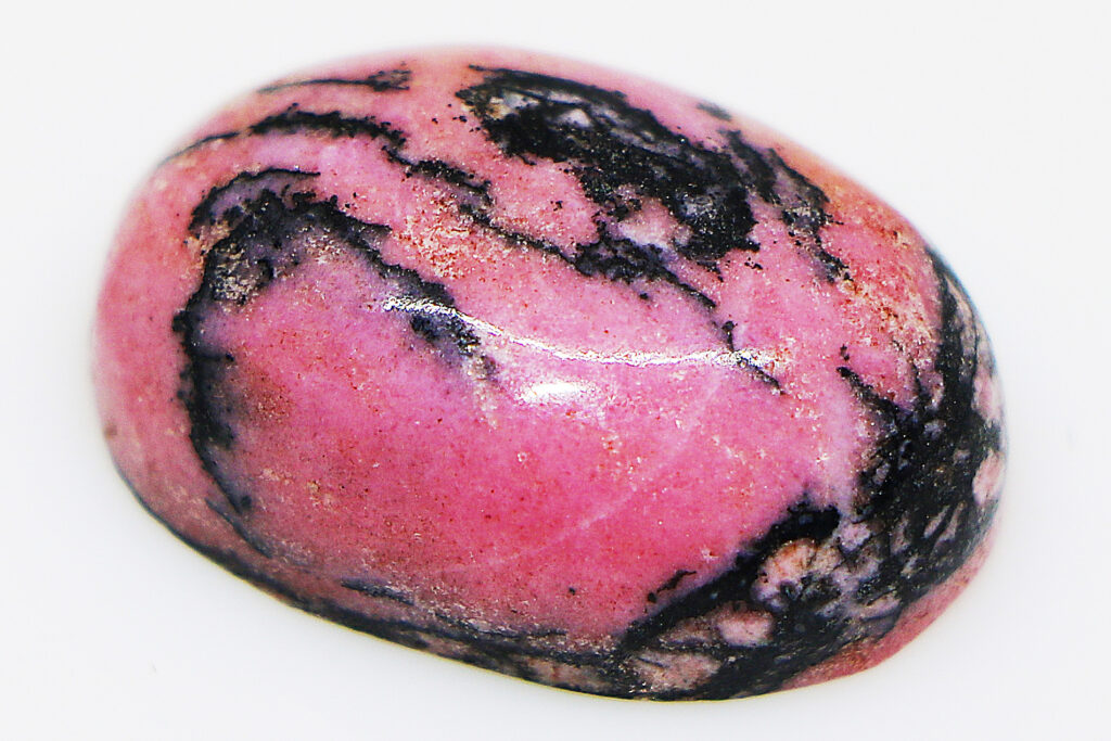 Natural Loose Rhodonite Stone with White Background