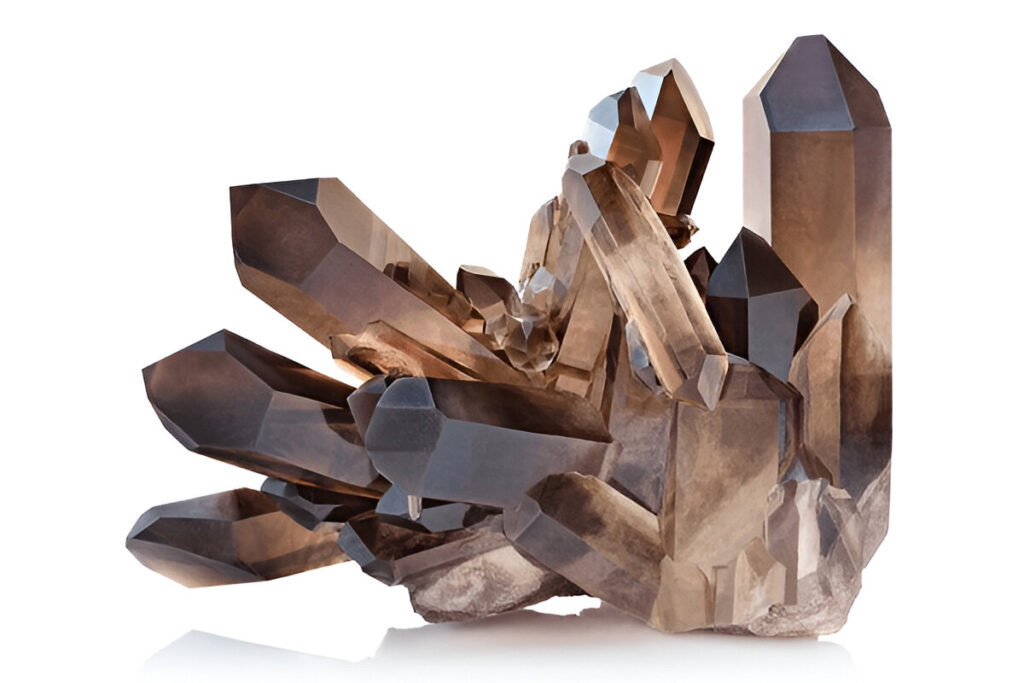 Smoky Quartz Crystal mineral stone cluster