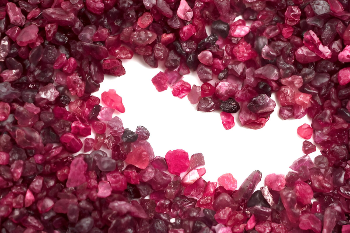 Beautiful rough ruby gemstones