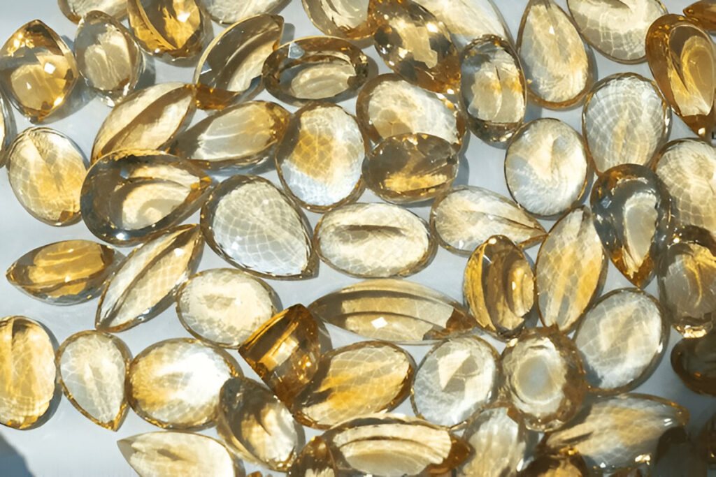 Semiprecious yellow topaz stones